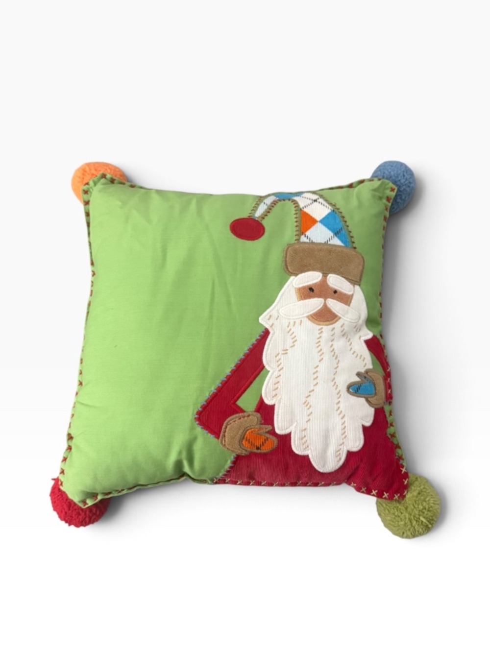 Pottery Barn Kids Santa Christmas Square Throw Pillow